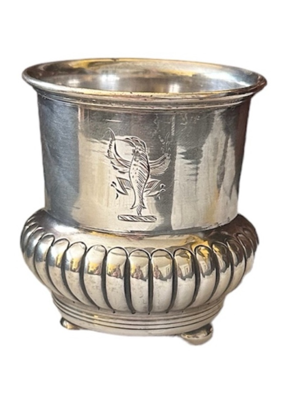 Vintage  Sheffield England Silver Plate Beaker Drinking Cup Container